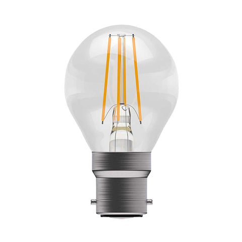 LED B22 Golfball 3.3W dimmable bulb with warm white 2700K light and compact energy-saving design