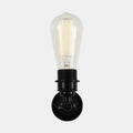Kennet Adjustable Wall Light with industrial-style black fixture and exposed vintage bulb