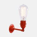 Kennet Adjustable Wall Light industrial-style red wall-mounted light fixture with exposed vintage bulb