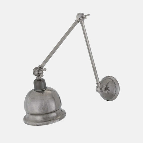 Dale Adjustable Wall Light in vintage metal finish with three pivot points for versatile lighting and accenting artwork or spaces