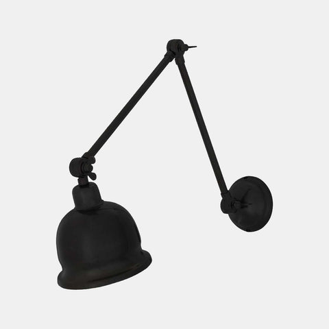 Dale Adjustable Wall Light with three pivot points in black finish for versatile task and accent lighting.