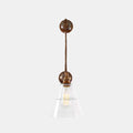 Kairi Pulley Wall Light with clear glass shade and antique brass pulley fixture