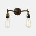 Kempton Double Wall Light vintage industrial double-arm wall lamp with exposed filament bulbs
