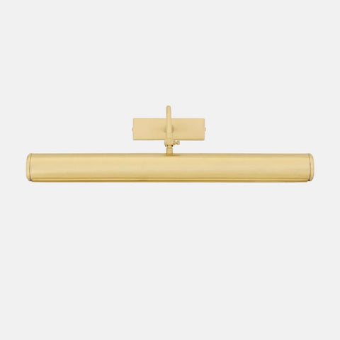 Dublin Picture Light solid brass adjustable wall light with swivel head and warm brass finish