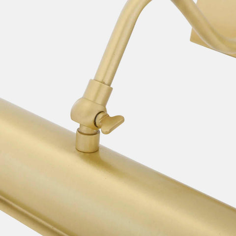 Dublin Picture Light solid brass adjustable wall light with swivel head in antique brass finish