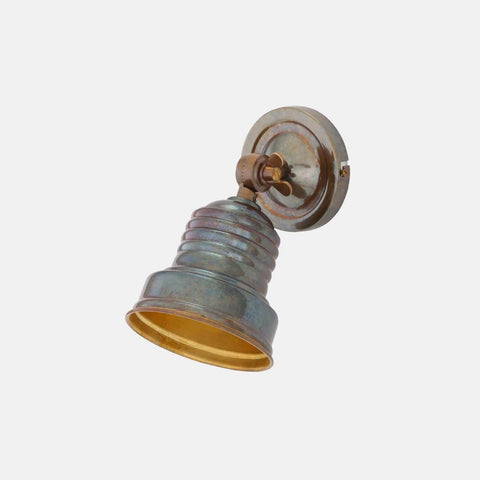 Newell Spot Light adjustable solid brass wall light in antique finish with vintage industrial design