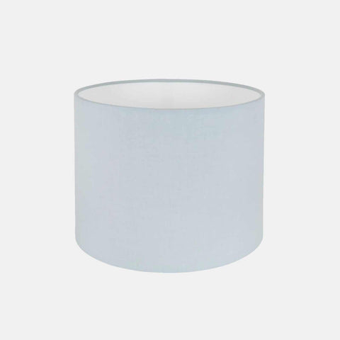 Gorey Wall Light soft cotton blue drum lampshade with white PVC interior for home lighting