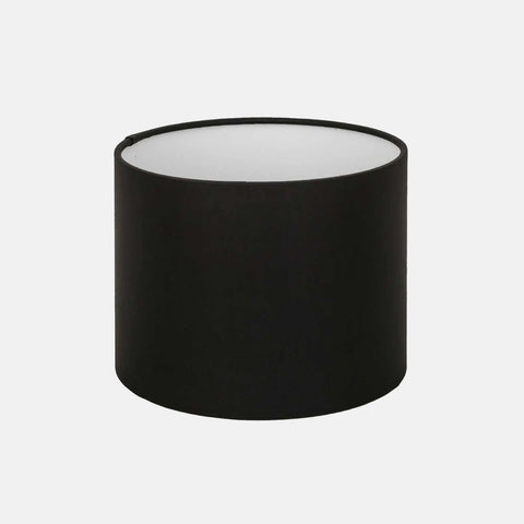 Black drum lampshade with white PVC interior for Gorey Wall Light, handcrafted cotton exterior