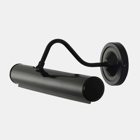 Dublin Picture Light 35.5cm solid brass black wall light with adjustable swivel head for artwork illumination