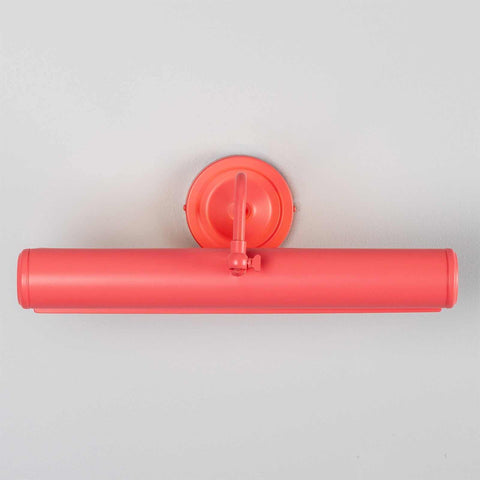 Coloured Dublin Picture Light 35.5cm coral red brass wall-mounted adjustable picture light