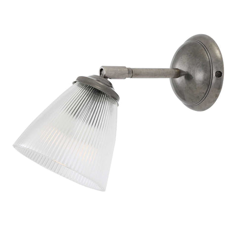 Gadar Adjustable Wall Light with prismatic glass shade and swivel bracket in industrial style