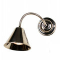 Henley Fully Adjustable Wall Light in polished nickel with flexible arm and conical shade