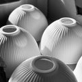 Denton ribbed ceramic shades with prismatic finish for wall light fixtures