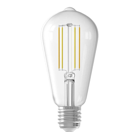 LED E27 Squirrel Cage 4.2W dimmable filament bulb with clear glass vintage design and warm white light