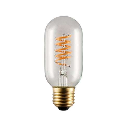LED E27 spiral filament tube bulb with warm amber glow and dimmable 3.2W power for cozy lighting