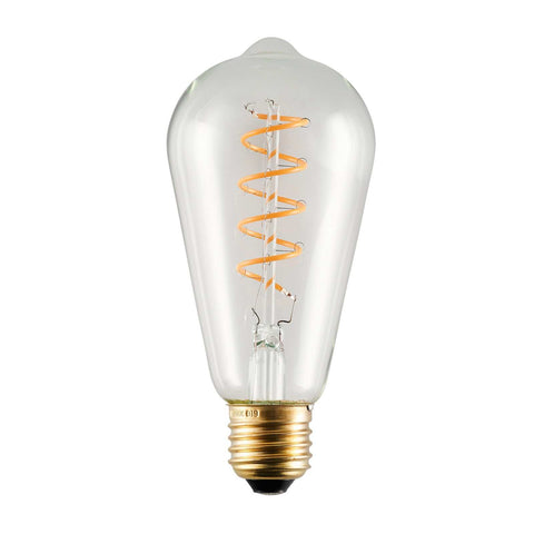 LED E27 Rhia Squirrel Cage dimmable 3.2W vintage-style bulb with spiral filament and warm 2200K glow