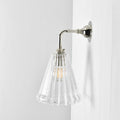Rye Ribbed Glass small wall light with ribbed glass shade and polished metal arm for ambient lighting