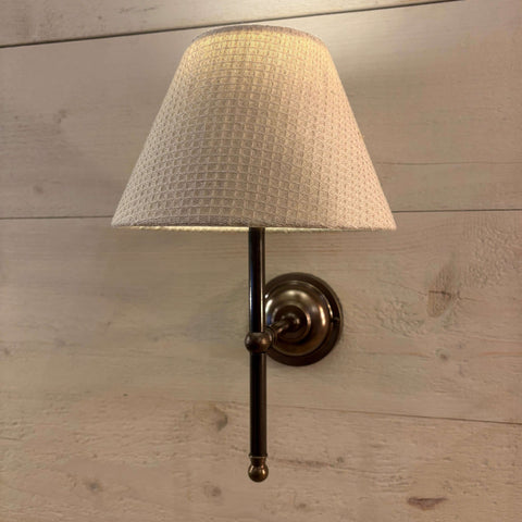 Waffle shade on a lupin Rechargeable Wall Light
