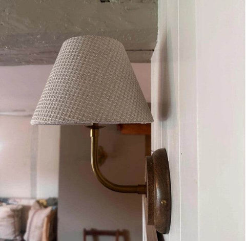 Handmade custom fabric lampshade made in the UK with bespoke fabric options and traditional craftsmanship