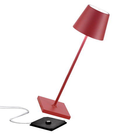 Zafferano Poldina Pro Rechargeable Red Table Lamp