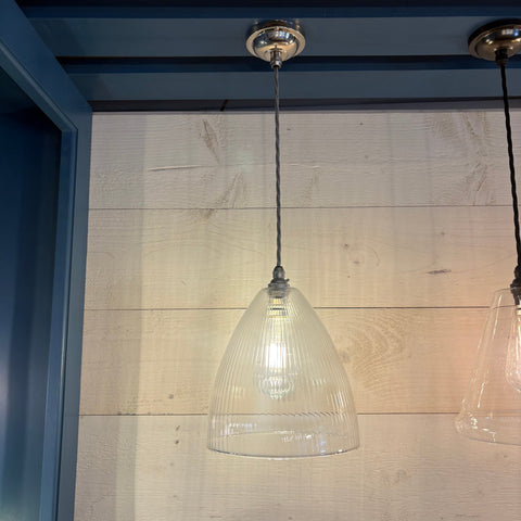 Margate Medium Ribbed Glass Shade Pendant Light
