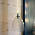 Margate Small Ribbed Glass Shade bathroom pendant light
