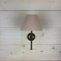 plaster pink fabric shade wall light handcrafted in Cranbrook