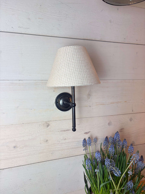 Lupin Rechargeable Wall Light with included bulb and USB-C charging, handmade UK design, wireless and dimmable lighting option