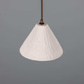 Tilia Organic Ceramic Cone Pendant Light 24cm, Matte White Striped