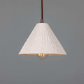 Tilia Organic Ceramic Cone Pendant Light 24cm, Matte White Striped