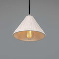 Tilia Organic Ceramic Cone Pendant Light 24cm, Matte White Striped