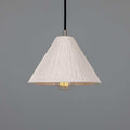 Tilia Organic Ceramic Cone Pendant Light 24cm, Matte White Striped