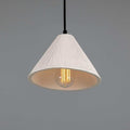 Tilia Organic Ceramic Cone Pendant Light 24cm, Matte White Striped
