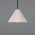 Tilia Organic Ceramic Cone Pendant Light 24cm, Matte White Striped