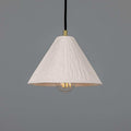 Tilia Organic Ceramic Cone Pendant Light 24cm, Matte White Striped